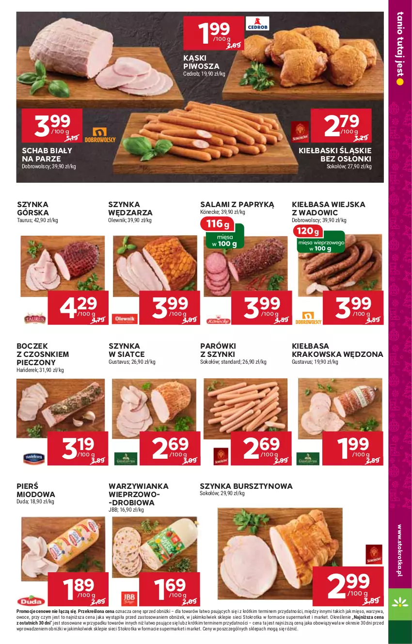 Gazetka promocyjna Stokrotka - Supermarket Opole/Radom - ważna 28.11 do 04.12.2024 - strona 15 - produkty: Boczek, Bursztyn, HP, Kiełbasa, Kiełbasa krakowska, Kiełbasa wiejska, Kiełbaski śląskie, Parówki, Parówki z szynki, Piec, Piwo, Salami, Salami z papryką, Sos, Szynka