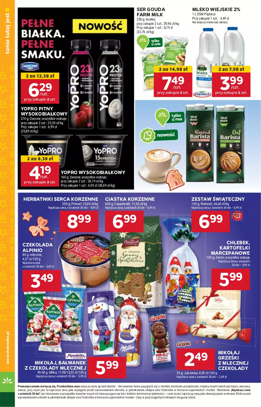 Gazetka promocyjna Stokrotka - Supermarket Opole/Radom - ważna 28.11 do 04.12.2024 - strona 18 - produkty: Chleb, Ciastka, Czekolada, Fa, Farm Milk, Gouda, Grześki, Herbatniki, HP, Kartofelki marcepanowe, Mleko, Ser, Sok