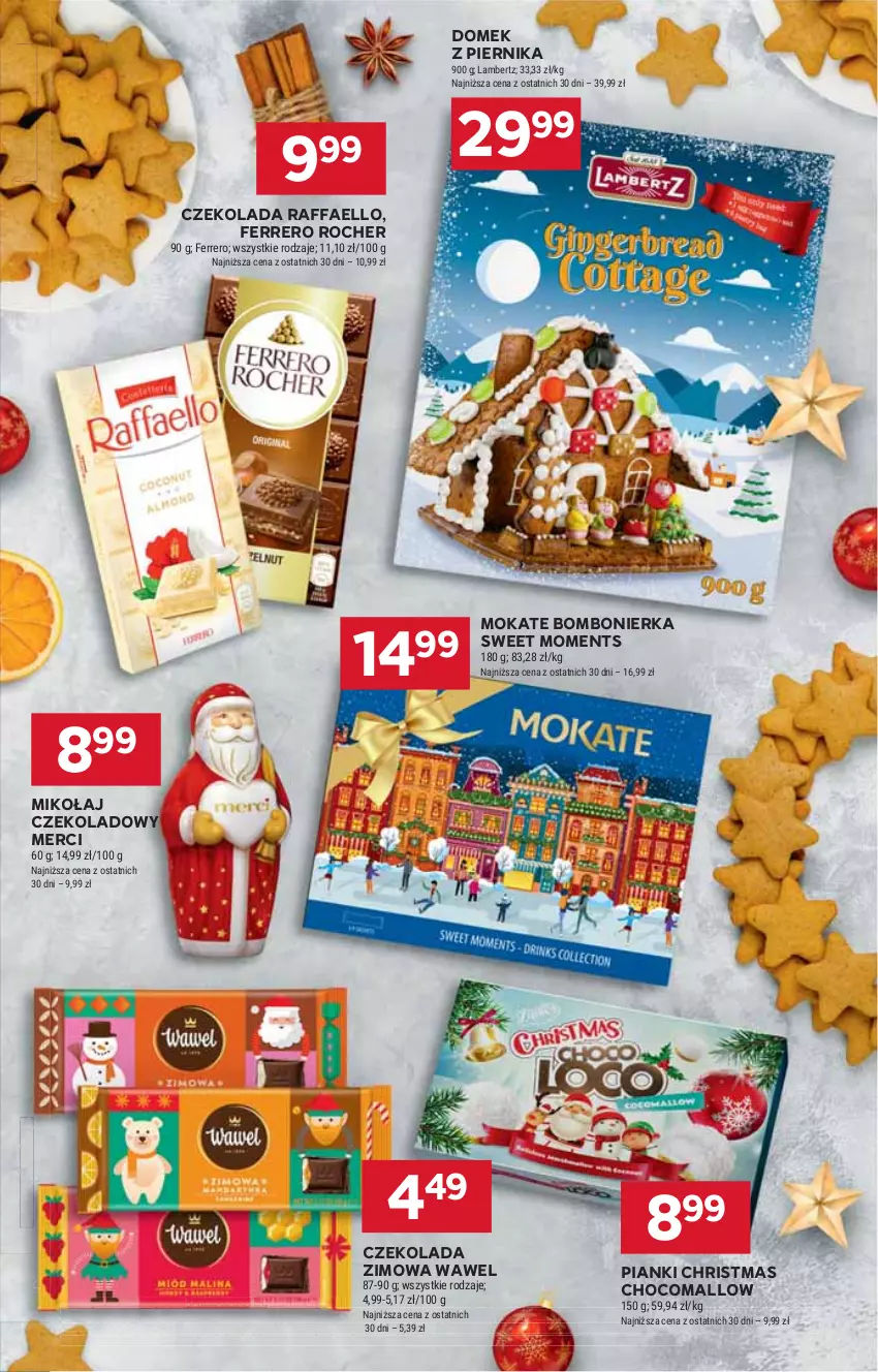 Gazetka promocyjna Stokrotka - Supermarket Opole/Radom - ważna 28.11 do 04.12.2024 - strona 22 - produkty: Czekolada, Fa, Ferrero, Ferrero Rocher, HP, Merci, Moments, Piernik, Raffaello, Wawel