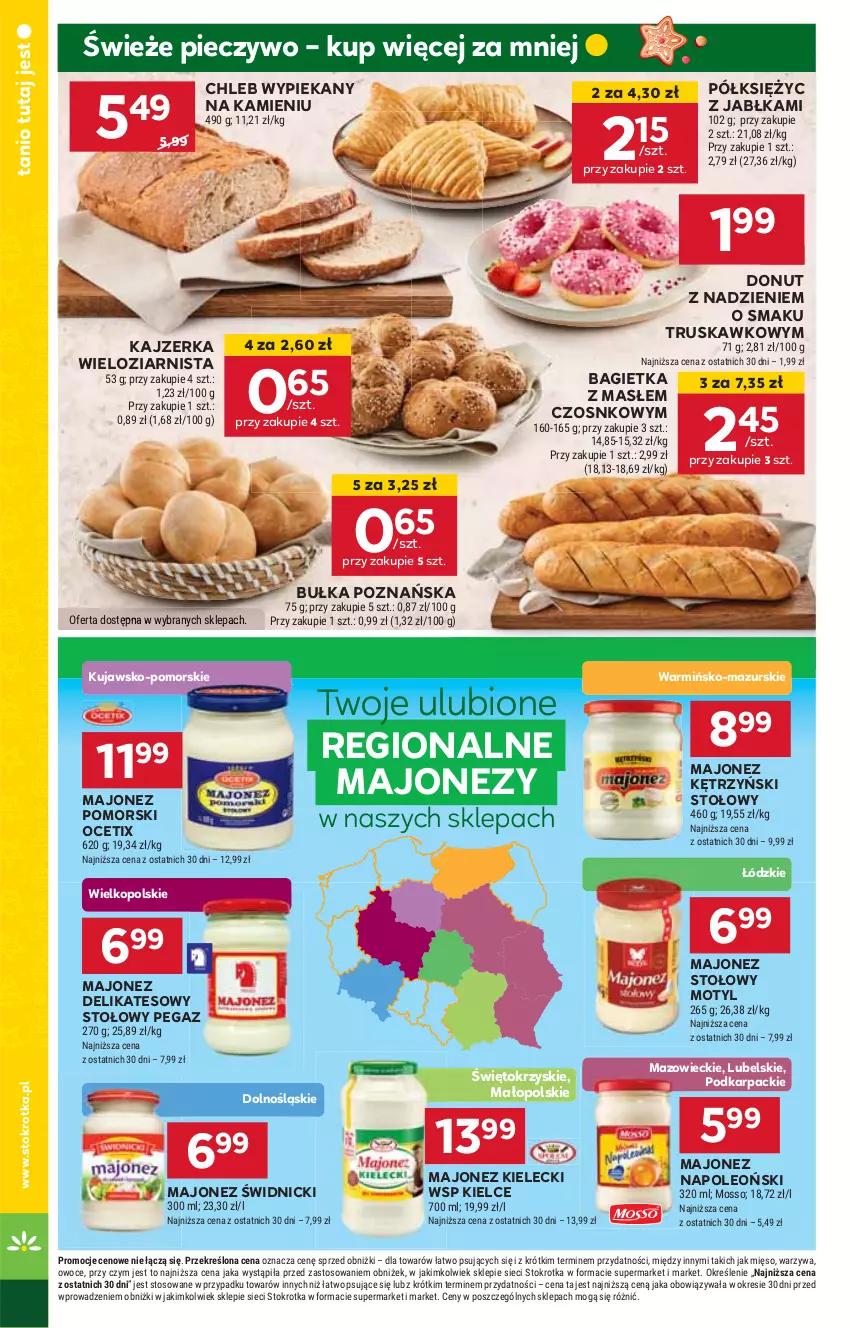 Gazetka promocyjna Stokrotka - Supermarket Opole/Radom - ważna 28.11 do 04.12.2024 - strona 26 - produkty: Bagietka, Bułka, Chleb, Donut, HP, Jabłka, Kajzerka, Karp, Majonez, Ocet, Oleo, Piec, Pieczywo