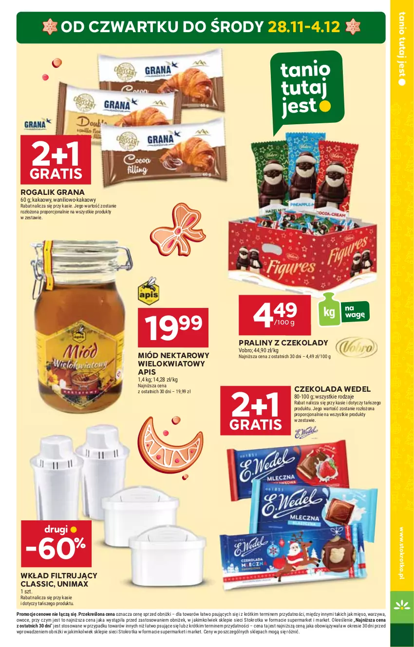 Gazetka promocyjna Stokrotka - Supermarket Opole/Radom - ważna 28.11 do 04.12.2024 - strona 3 - produkty: Czekolada, Gra, HP, Miód, Nektar, Praliny, Rogal, Wkład filtrujący