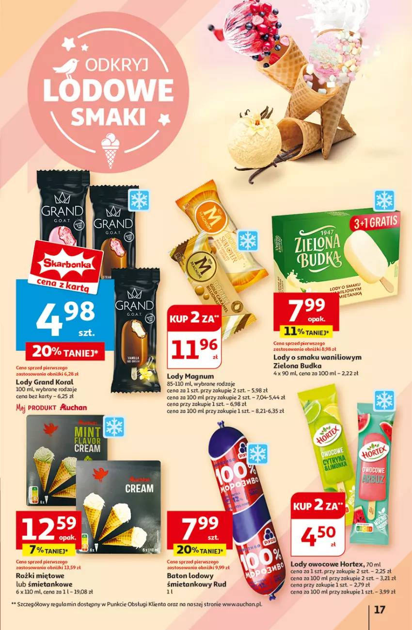 Gazetka promocyjna Auchan - Hipermarket - ważna 08.08 do 14.08.2024 - strona 19 - produkty: Baton, Gra, Hortex, Lody, Zielona Budka