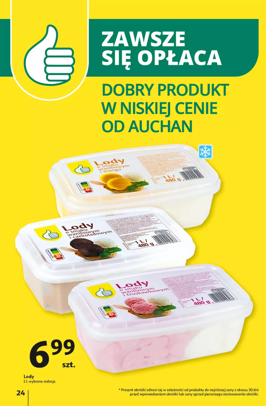 Gazetka promocyjna Auchan - Hipermarket - ważna 08.08 do 14.08.2024 - strona 26 - produkty: Lody