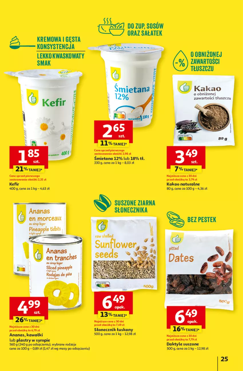 Gazetka promocyjna Auchan - Hipermarket - ważna 08.08 do 14.08.2024 - strona 27 - produkty: Ananas, Daktyle, Kakao, Kawa, Kefir, Sałat, Sos, Stek, Syrop, Tran