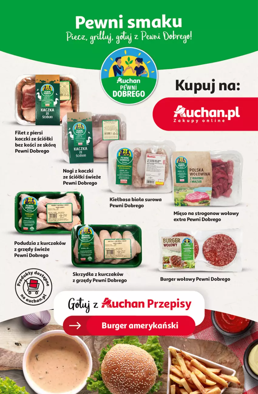 Gazetka promocyjna Auchan - Hipermarket - ważna 08.08 do 14.08.2024 - strona 39 - produkty: Filet z piersi kaczki, Kiełbasa, Kurczak, Mięso, Mop, Wołowina