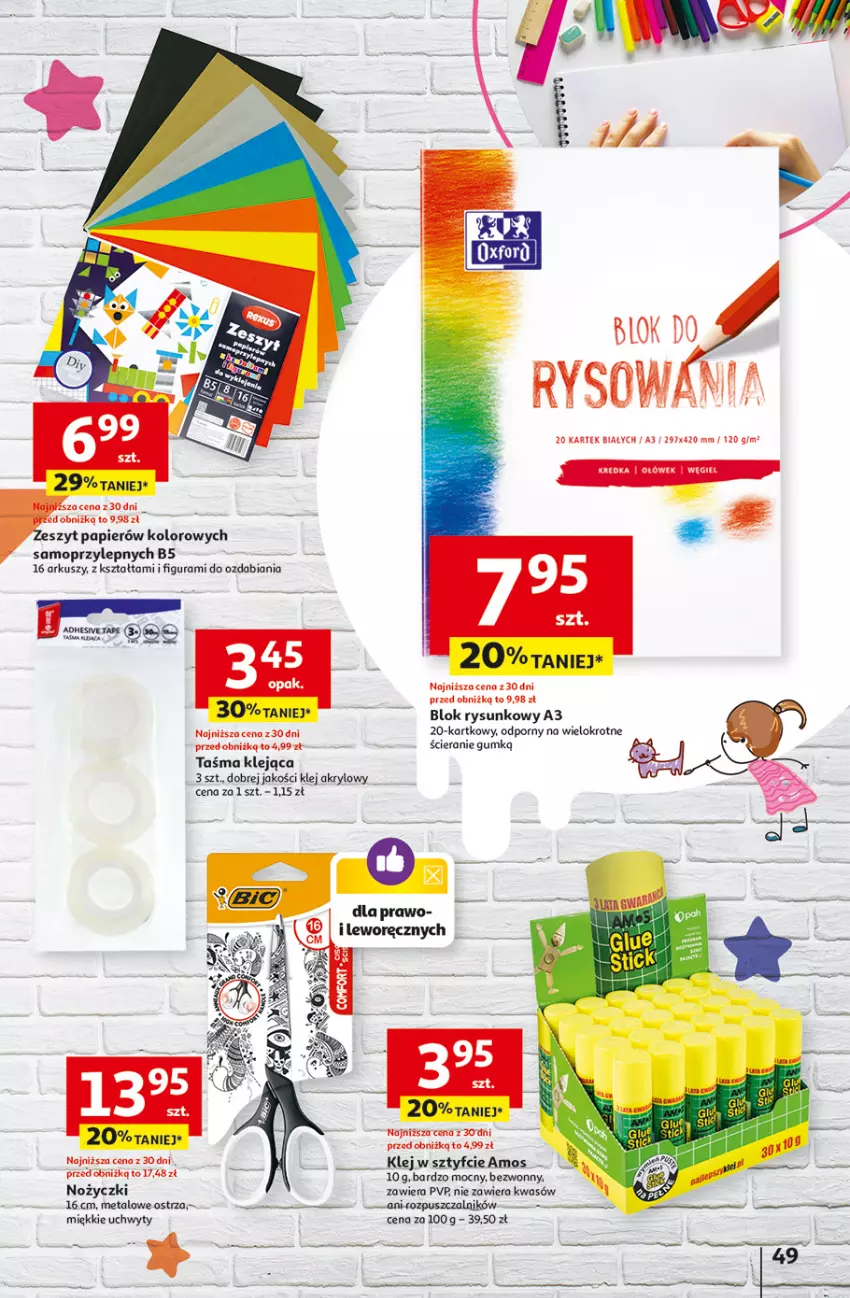 Gazetka promocyjna Auchan - Hipermarket - ważna 08.08 do 14.08.2024 - strona 57 - produkty: Klej, Kredka, Mop, Noż, Nożyczki, Papier, Por, Uchwyty