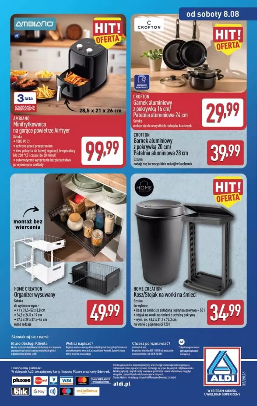 Gazetka promocyjna Aldi - Przygotuj się na kolejny tydzień - ważna 05.08 do 08.08.2026 - strona 15 - produkty: Kosz, Organizer, Patelnia, Stojak, Worki na śmiec, Worki na śmieci