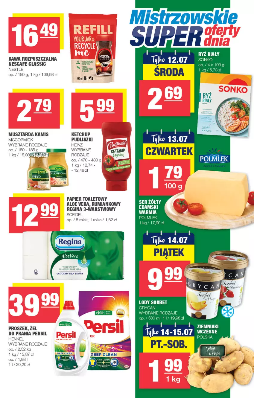 Gazetka promocyjna Spar - Spar - ważna 02.07 do 12.07.2023 - strona 7 - produkty: Aloe vera, Gin, Heinz, Kamis, Kawa, Kawa rozpuszczalna, Ketchup, Mus, Musztarda, Papier, Papier toaletowy, Persil, Pudliszki, Rum, Ryż, Ryż biały, Surf