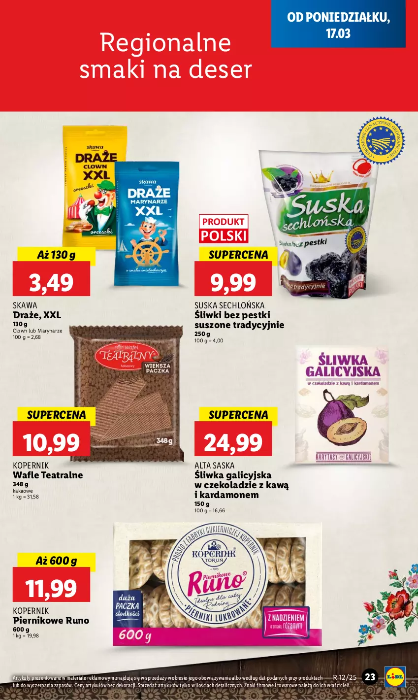 Gazetka promocyjna Lidl - GAZETKA - ważna 17.03 do 19.03.2025 - strona 23 - produkty: Deser, Kakao, Kawa, Piernik, Saska, Ser, Wafle