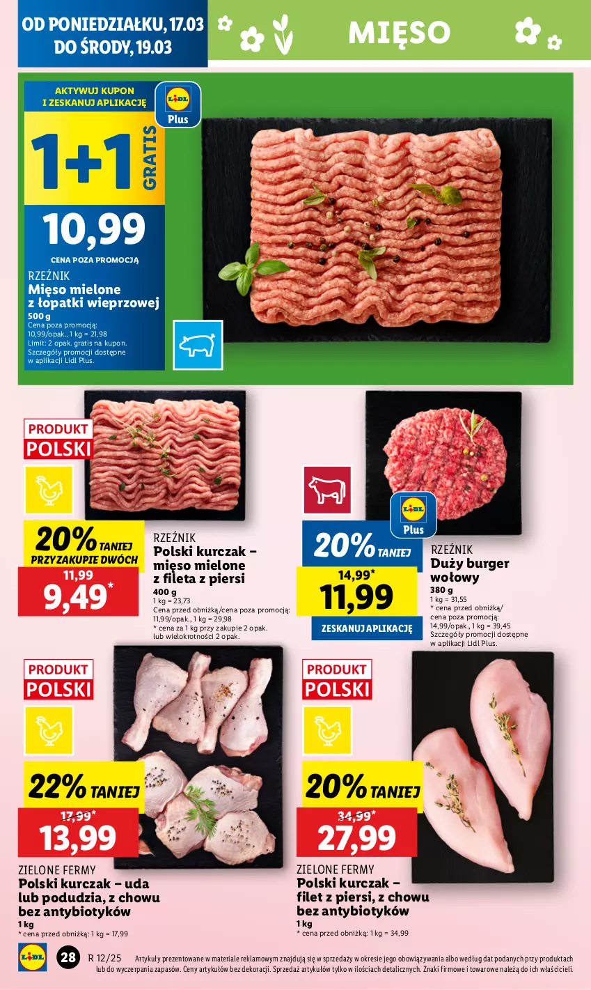 Gazetka promocyjna Lidl - GAZETKA - ważna 17.03 do 19.03.2025 - strona 28 - produkty: Burger, Gra, Kurczak, Mięso, Mięso mielone, Mięso mielone z łopatki wieprzowej