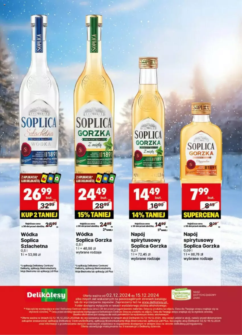 Gazetka promocyjna Delikatesy Centrum - ważna 02.12 do 15.12.2024 - strona 15 - produkty: Napój, Rum, Soplica, Wódka