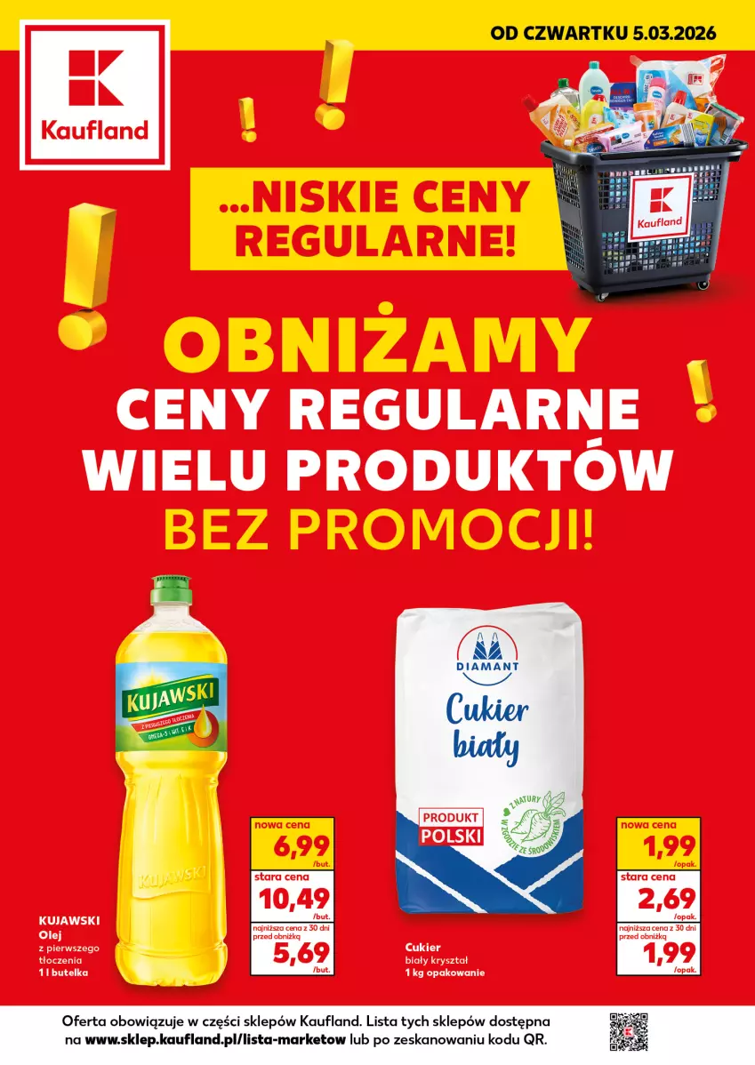 Gazetka promocyjna Kaufland - Kaufland - ważna 05.03 do 11.03.2026 - strona 1 - produkty: Cukier, Kujawski, Olej, Pajac