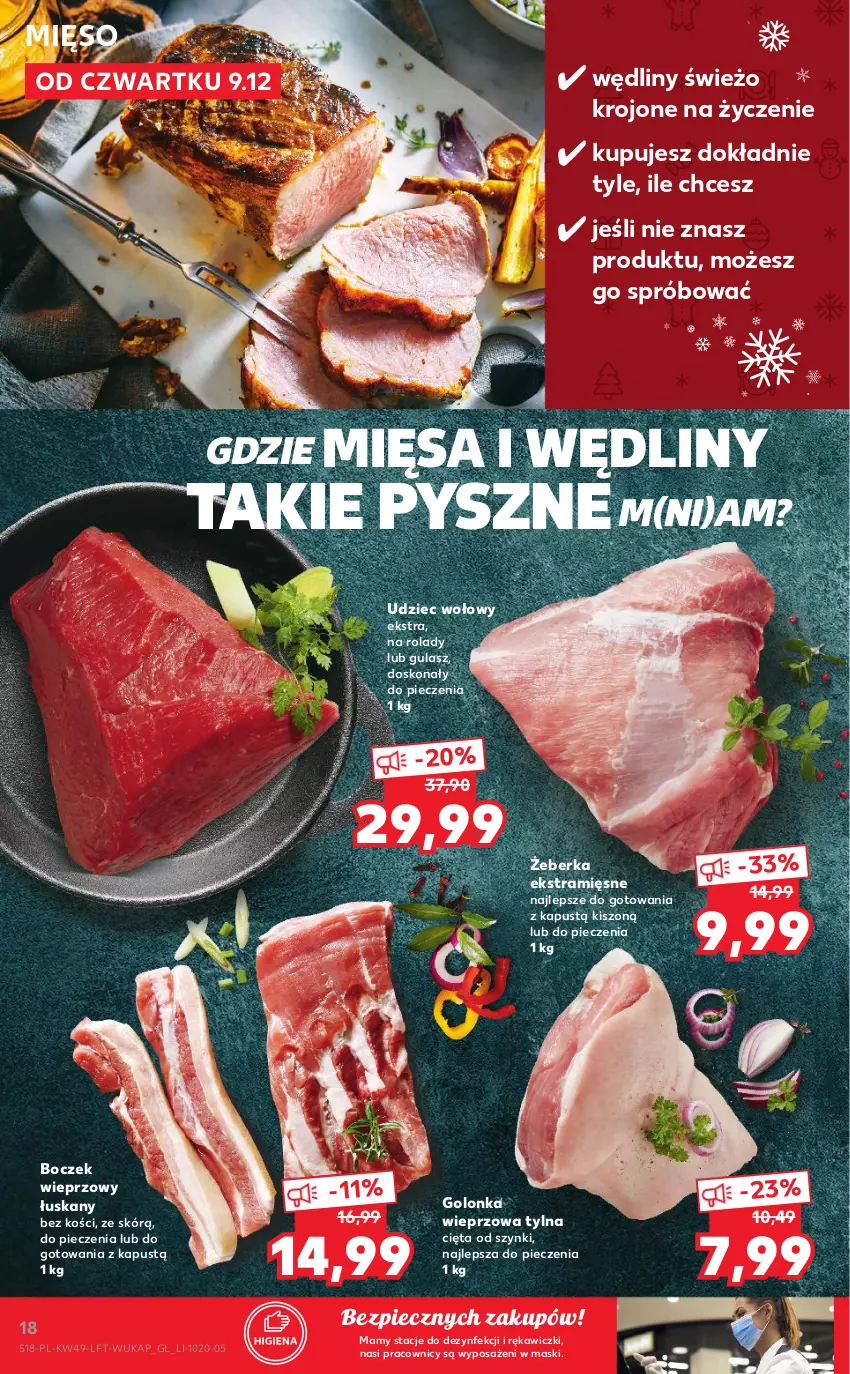 Gazetka promocyjna Kaufland - OFERTA TYGODNIA - ważna 09.12 do 15.12.2021 - strona 18 - produkty: Boczek, Boczek wieprzowy, Golonka wieprzowa, Kapustą, Mięso, Piec, Udziec wołowy