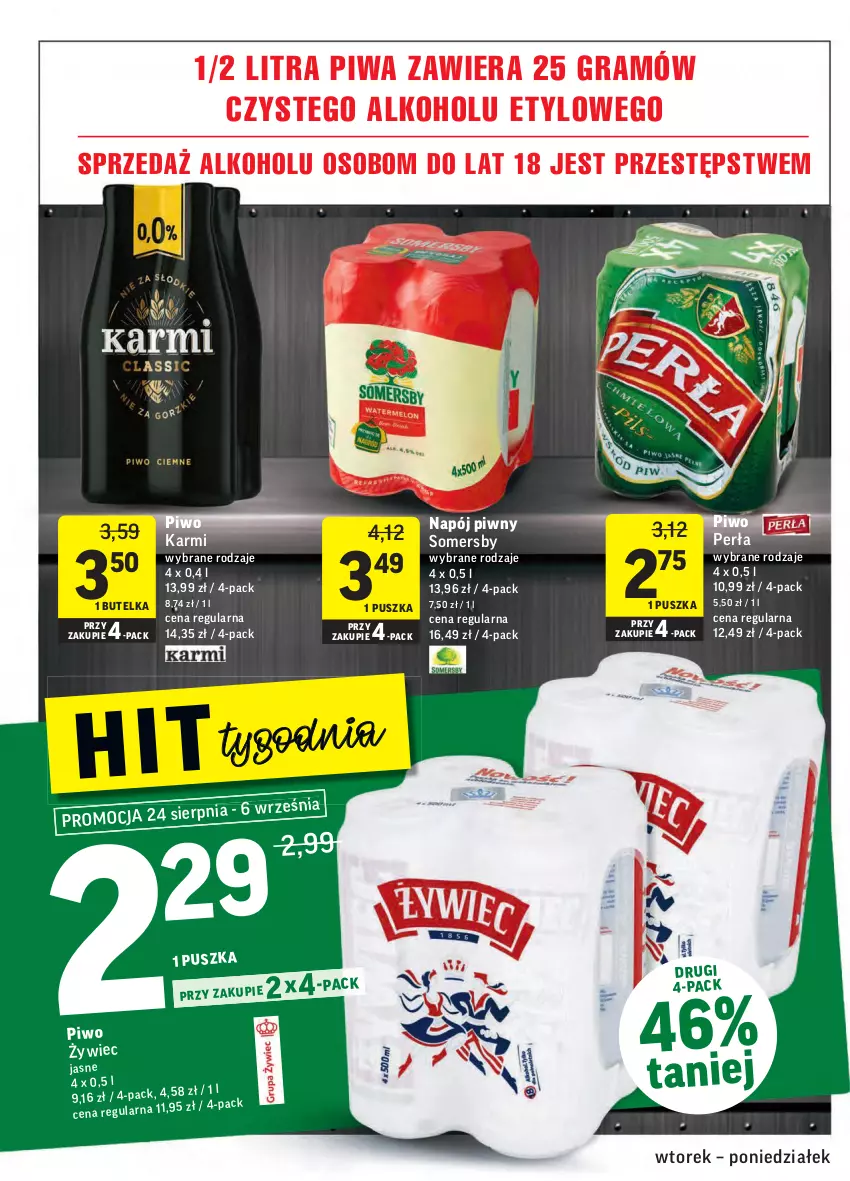 Gazetka promocyjna Intermarche - Gazetka promocyjna - ważna 24.08 do 30.08.2021 - strona 26 - produkty: Gra, Karmi, Napój, Perła, Piwa, Piwo, Somersby