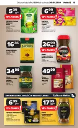 Gazetka promocyjna Netto - Artykuły spożywcze - Gazetka - ważna od 20.01 do 20.01.2024 - strona 13 - produkty: Earl Grey, Nescafé, Kawa rozpuszczalna, Kawa ziarnista, Kawa mielona, Kawa, Jacobs Krönung, Lipton, Jacobs, Herbata, Herbata owocowa