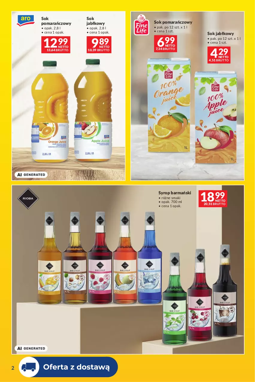 Gazetka promocyjna Makro - Dostawy dla gastronomii - ważna 01.09 do 30.09.2026 - strona 2 - produkty: Sok, Sok jabłkowy, Sok pomarańczowy, Syrop