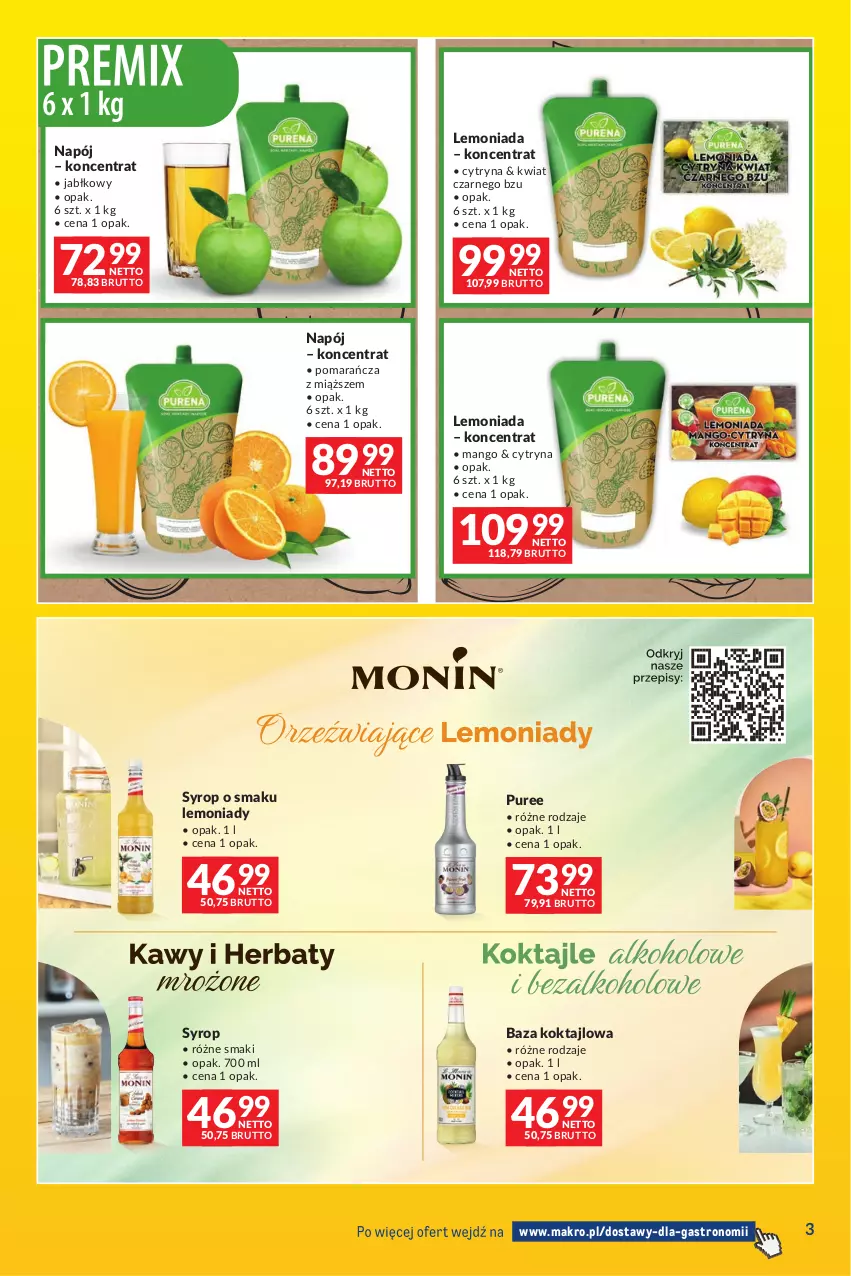 Gazetka promocyjna Makro - Dostawy dla gastronomii - ważna 01.09 do 30.09.2026 - strona 3 - produkty: Lemoniada, Mango, Napój, Pur, Syrop