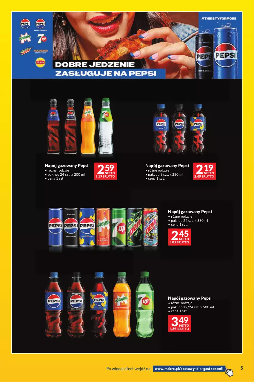 Gazetka promocyjna Makro - Dostawy dla gastronomii - ważna 01.09 do 30.09.2026 - strona 5 - produkty: Napój, Napój gazowany, Pepsi