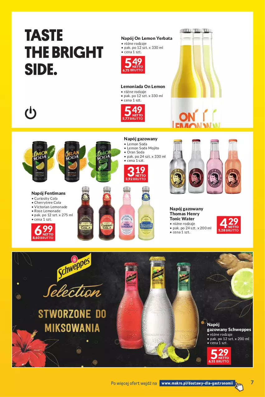Gazetka promocyjna Makro - Dostawy dla gastronomii - ważna 01.09 do 30.09.2026 - strona 7 - produkty: Lemoniada, Napój, Napój gazowany, Schweppes