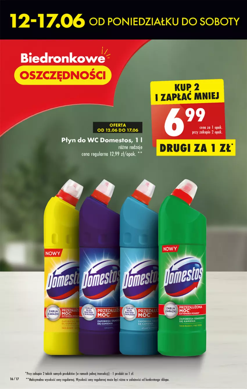 Gazetka promocyjna Biedronka - Gazetka - Biedronka.pl - ważna 15.06 do 21.06.2023 - strona 16 - produkty: Amica, Domestos, Kret, Płyn do wc, Rama, Sok, Tran