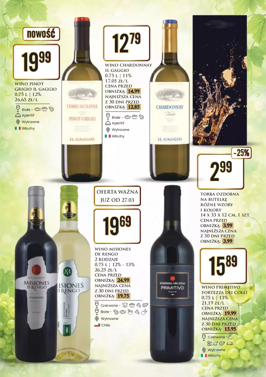 Gazetka promocyjna Dino - Katalog alkoholowy / marzec-kwiecień 2026 - ważna 30.03 do 08.04.2026 - strona 28 - produkty: Chardonnay, Pinot Grigio, Torba, Wino