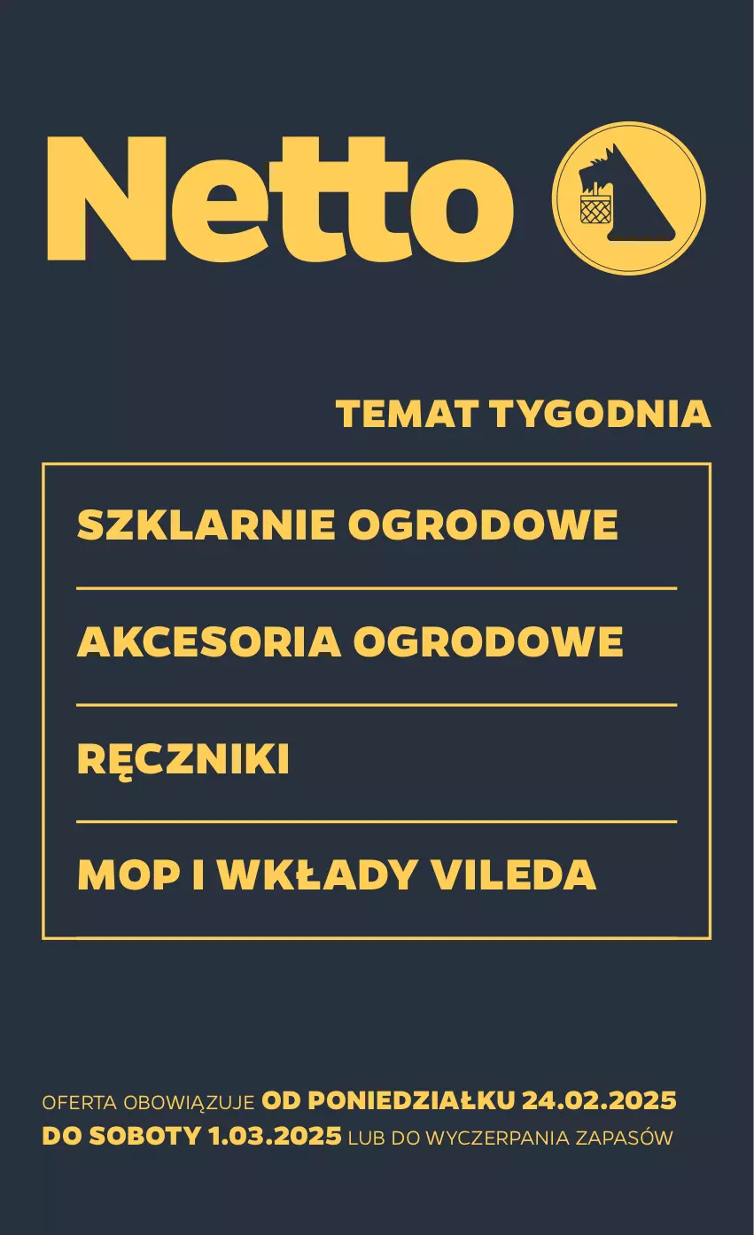 Gazetka promocyjna Netto - Od Poniedziałku Przemysłowa - ważna 24.02 do 01.03.2025 - strona 1 - produkty: Mop, Ręcznik, Vileda