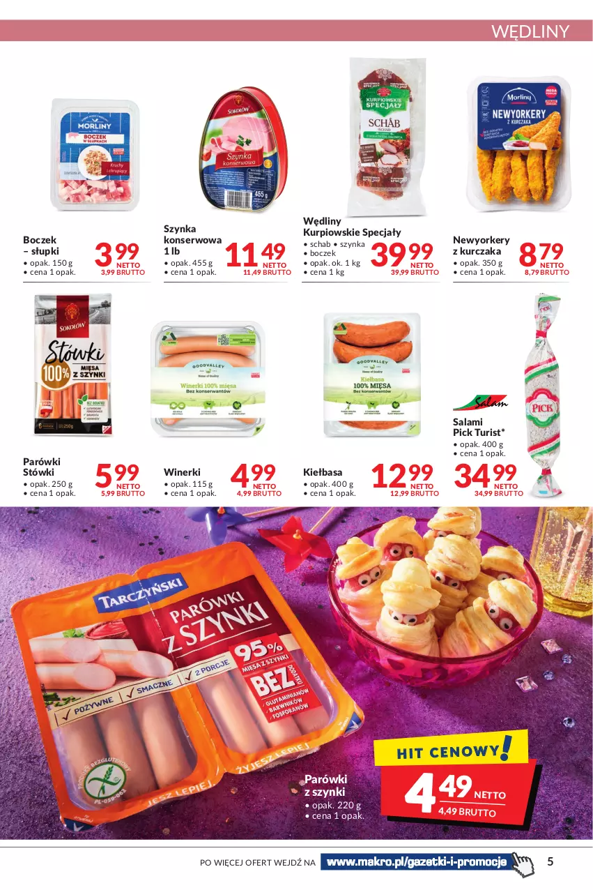 Gazetka promocyjna Makro - [Oferta promocyjna] Artykuły spożywcze i przemysłowe - ważna 25.01 do 07.02.2022 - strona 5 - produkty: Boczek, Kiełbasa, Kurczak, Parówki, Parówki z szynki, Salami, Ser, Szynka, Szynka konserwowa