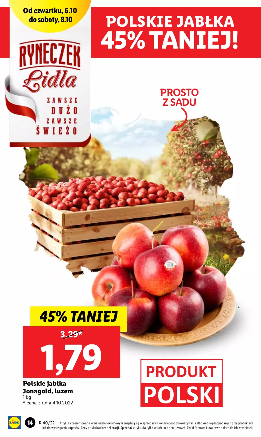Gazetka promocyjna Lidl - GAZETKA - ważna 06.10 do 08.10.2022 - strona 14 - produkty: Jabłka, Jonagold
