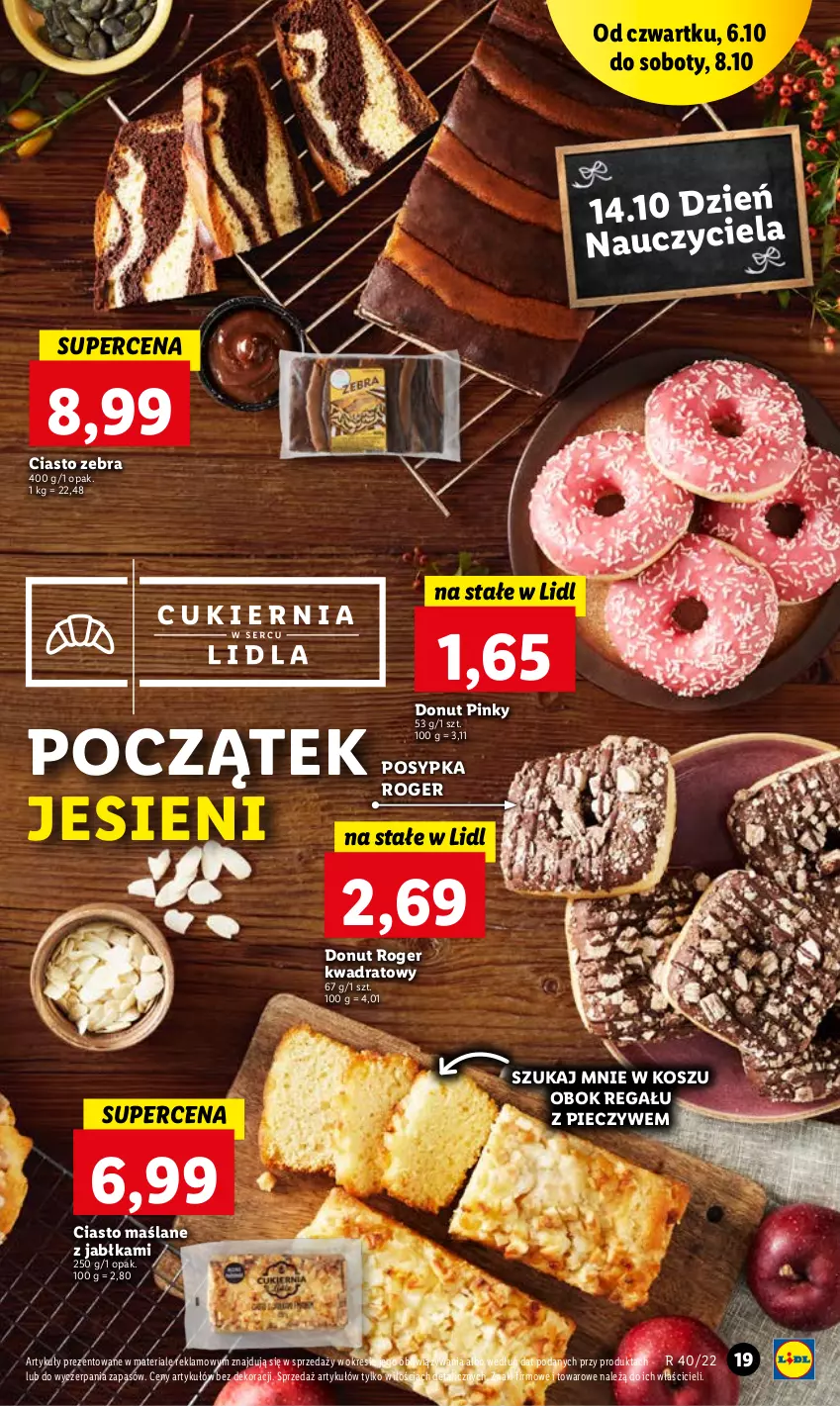 Gazetka promocyjna Lidl - GAZETKA - ważna 06.10 do 08.10.2022 - strona 19 - produkty: Donut, Jabłka, Kosz, Piec, Regał