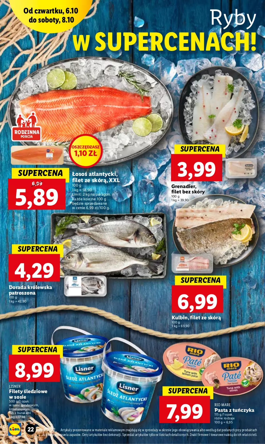 Gazetka promocyjna Lidl - GAZETKA - ważna 06.10 do 08.10.2022 - strona 22 - produkty: Grenadier, Lisner, Olej, Por, Rio Mare, Sos, Tuńczyk