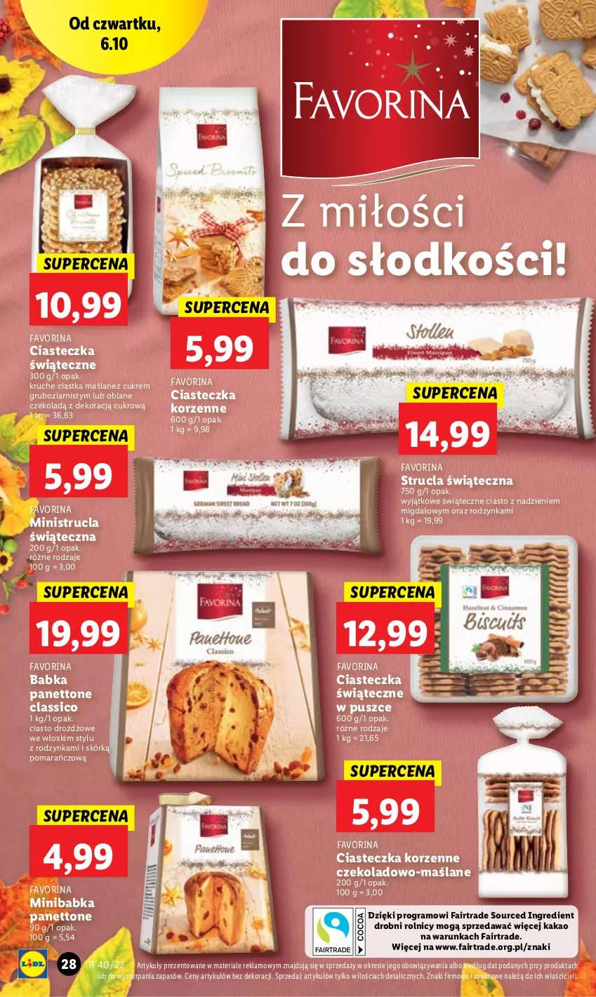 Gazetka promocyjna Lidl - GAZETKA - ważna 06.10 do 08.10.2022 - strona 28 - produkty: Babka, Ciastka, Fa, Gra, Kakao, Strucla