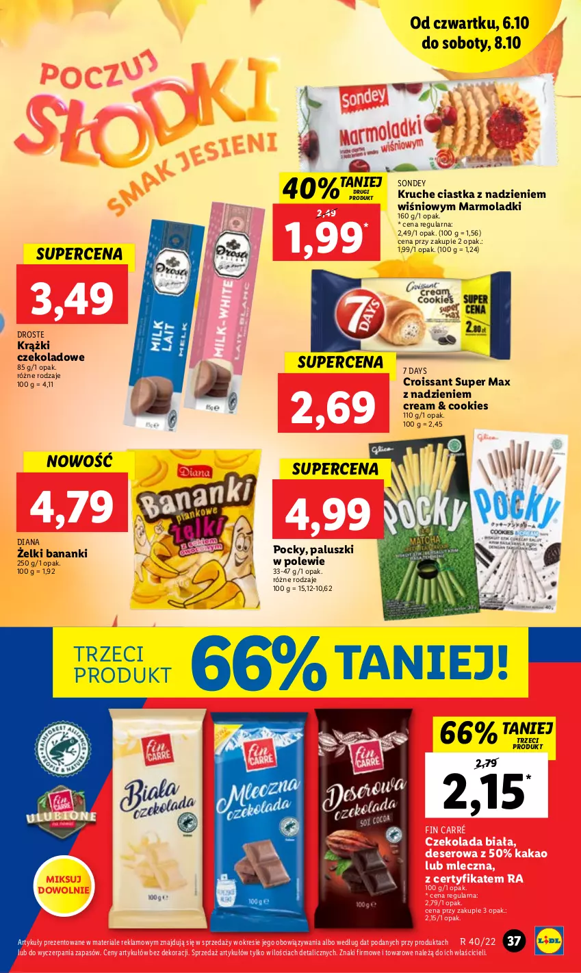 Gazetka promocyjna Lidl - GAZETKA - ważna 06.10 do 08.10.2022 - strona 37 - produkty: 7 Days, Ciastka, Croissant, Czekolada, Deser, Kakao, Mola, Ser