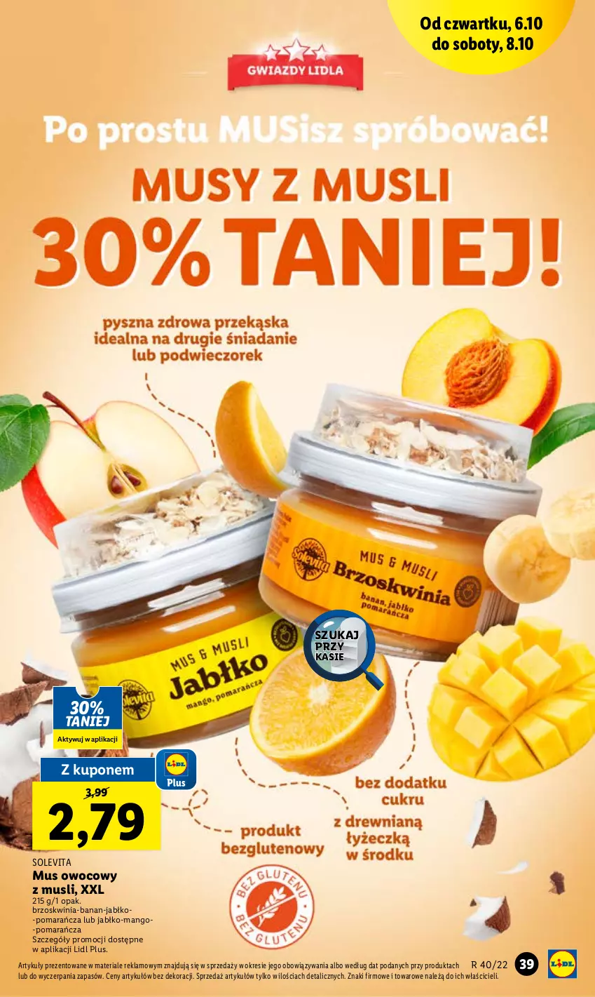 Gazetka promocyjna Lidl - GAZETKA - ważna 06.10 do 08.10.2022 - strona 39 - produkty: Mango, Mus