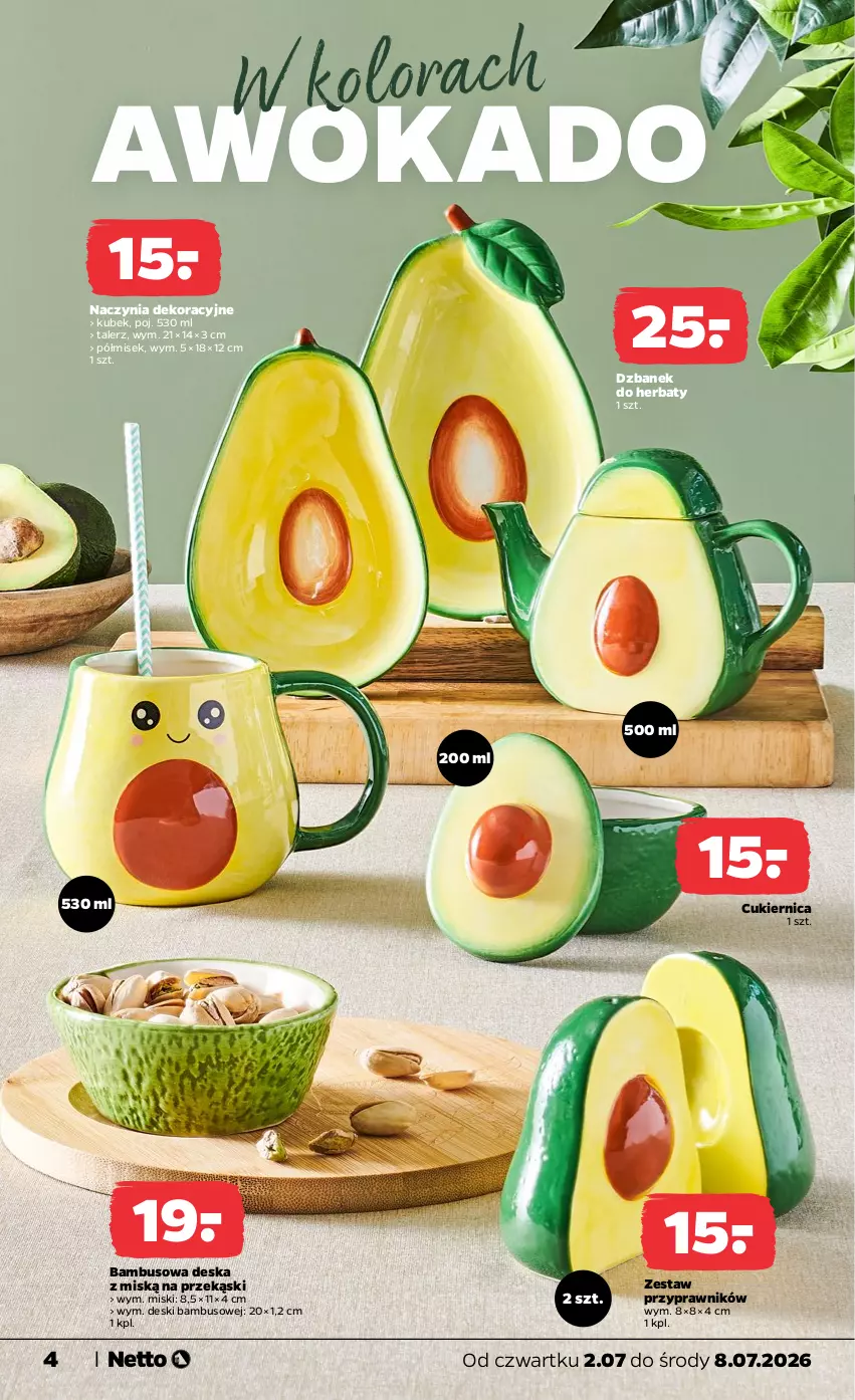 Gazetka promocyjna Netto - Od Czwartku - ważna 02.07 do 08.07.2026 - strona 4 - produkty: Cukier, Dzbanek, Kubek, Talerz
