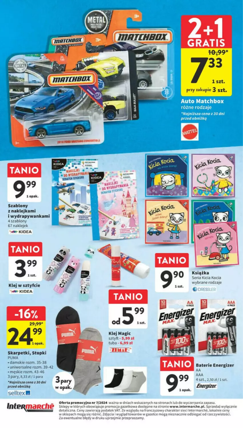 Gazetka promocyjna Intermarche - ważna 15.02 do 21.02.2024 - strona 33 - produkty: Energizer, Karp, Klej, Koc, Książka, Puma, Rama, Ser, Skarpetki, Top