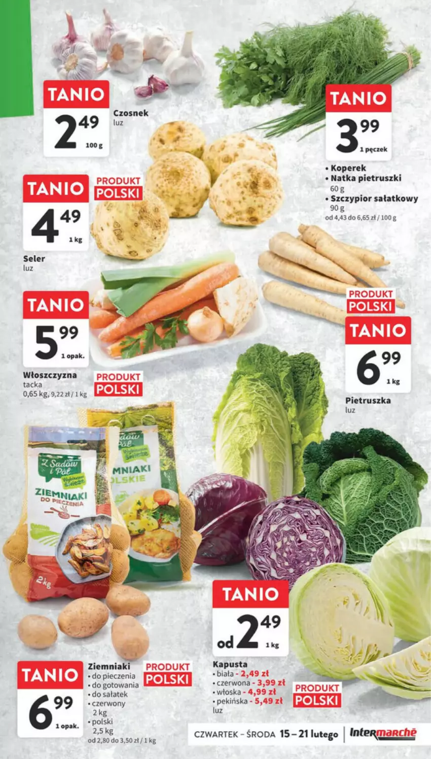 Gazetka promocyjna Intermarche - ważna 15.02 do 21.02.2024 - strona 7 - produkty: Czosnek, Natka pietruszki, Piec, Pietruszka, Sałat, Ziemniaki