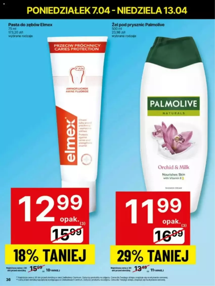 Gazetka promocyjna Delikatesy Centrum - ważna 07.04 do 13.04.2025 - strona 30 - produkty: Elmex, Palmolive, Pasta do zębów