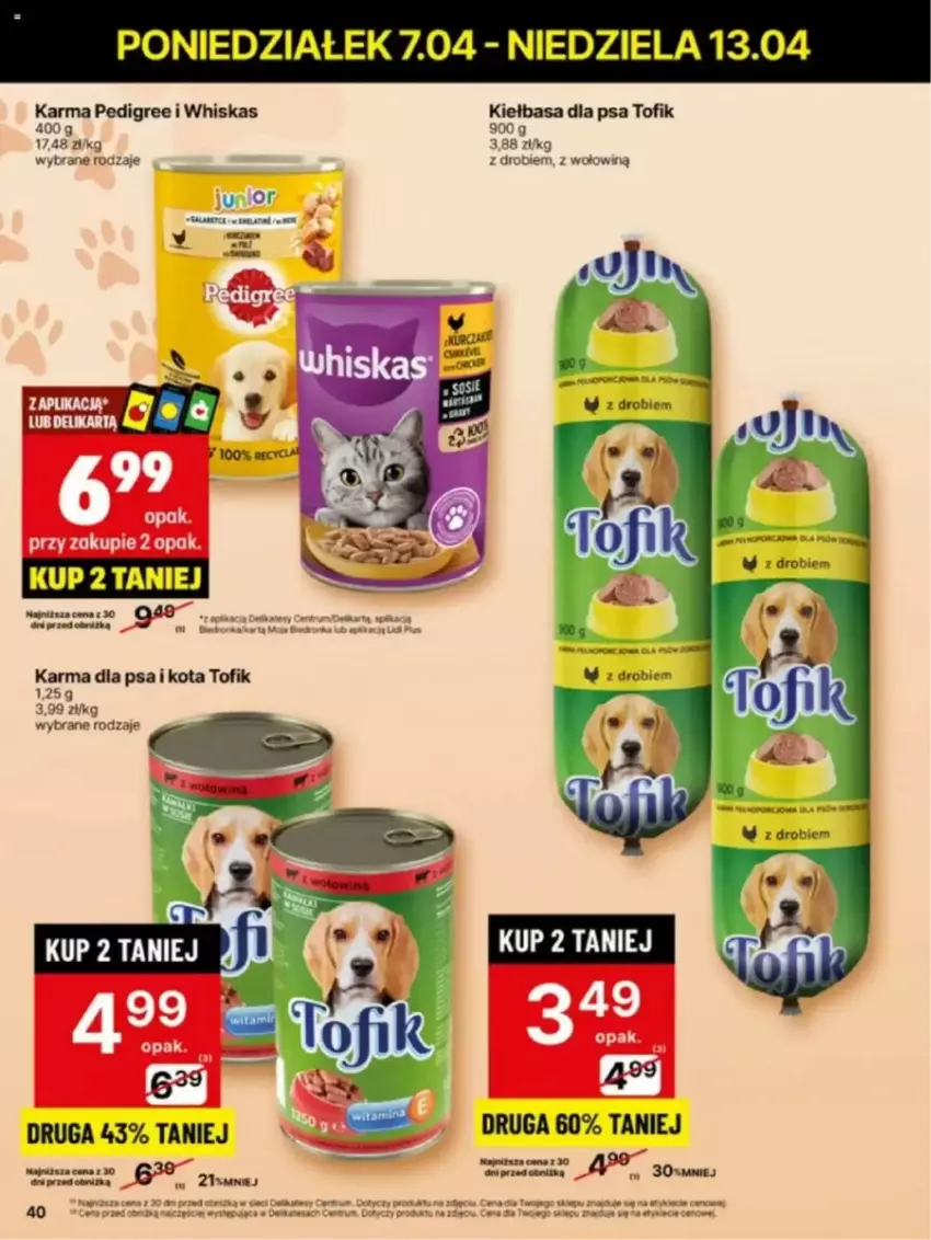 Gazetka promocyjna Delikatesy Centrum - ważna 07.04 do 13.04.2025 - strona 35 - produkty: Fa, Kiełbasa, Pedigree, Rum, Whiskas