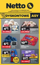 Gazetka promocyjna Netto - Artykuły spożywcze - Gazetka - ważna od 24.01 do 24.01.2024 - strona 1 - produkty: Piec, Kurczak, Ciastka, Pepsi max, Borówka, Mirinda, Pepsi, Pieczarka, Czekolada, Milka, Fa