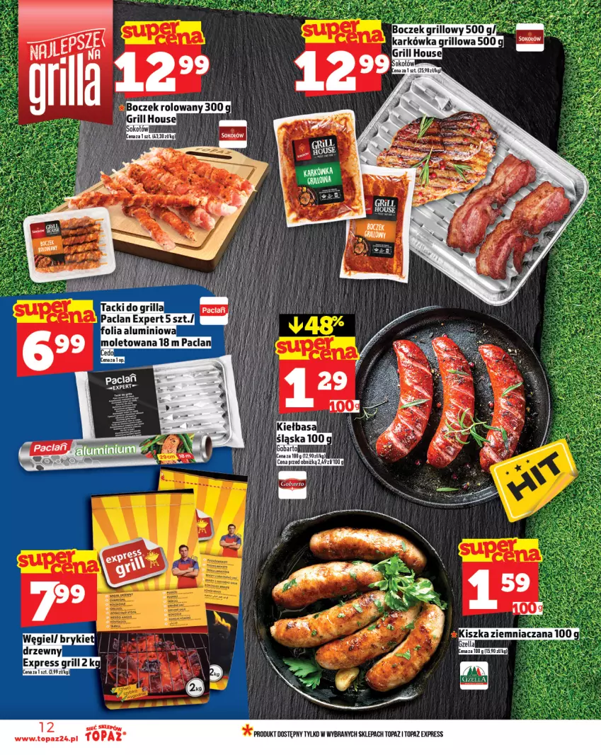 Gazetka promocyjna Topaz - Gazetka - ważna 31.07 do 06.08.2025 - strona 12 - produkty: Brykiet drzewny, Folia aluminiowa, Grill, Top