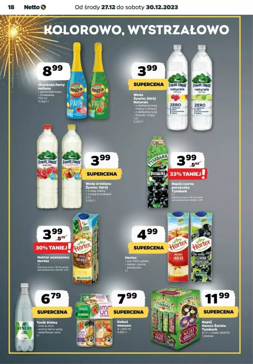 Gazetka promocyjna Netto - ważna 27.12 do 30.12.2023 - strona 10 - produkty: Ananas, Cytryny, Fa, Gra, LANA, Maliny, Nektar, Owoce, Por, Ser, Sok, Tonik, Tymbark, Woda