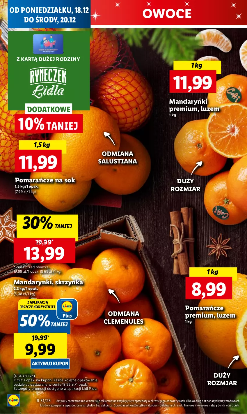 Gazetka promocyjna Lidl - GAZETKA - ważna 18.12 do 20.12.2023 - strona 20 - produkty: Chleb, LUSTi, Mandarynki, Olej, Owoce, Pomarańcze, Ser, Sok, Warzywa, Warzywa i owoce