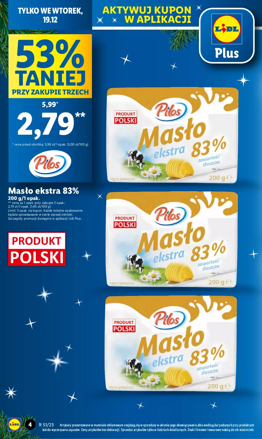 Gazetka promocyjna Lidl - GAZETKA - ważna 18.12 do 20.12.2023 - strona 4 - produkty: Masło, Olej