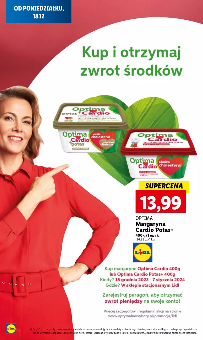 Gazetka promocyjna Lidl - GAZETKA - ważna 18.12 do 20.12.2023 - strona 72 - produkty: Margaryna, Optima