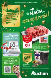Gazetka promocyjna Auchan - Gazetka Magia Oszczędzania Auchan Hipermarket - Gazetka - ważna od 30.11 do 30.11.2022 - strona 1 - produkty: Mięso mielone, Mięso mielone z łopatki wieprzowej, Helio, Mięso