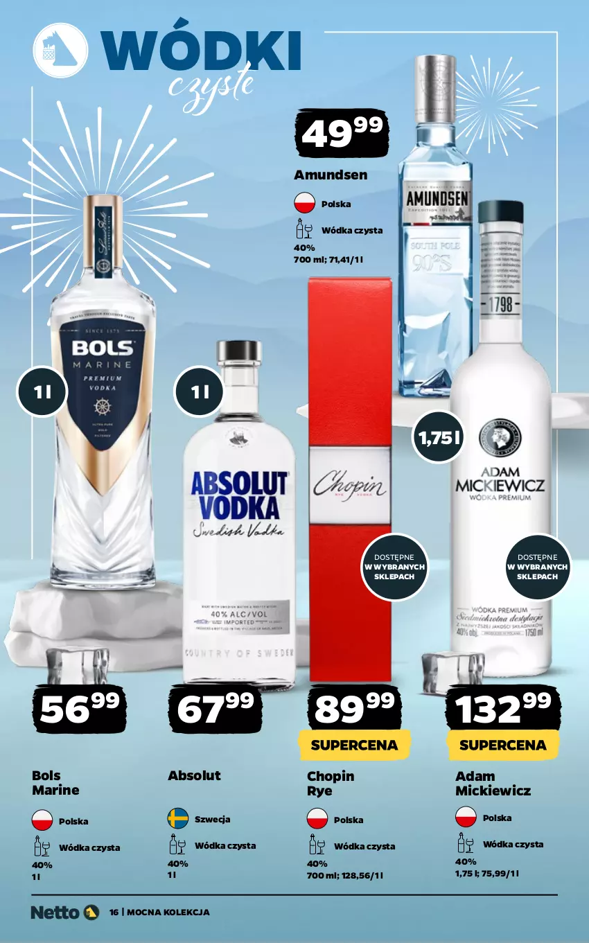Gazetka promocyjna Netto - Alkohole - Mocne - ważna 22.12.2025 do 03.01.2026 - strona 16 - produkty: Absolut, Amundsen, Bols, Wódka