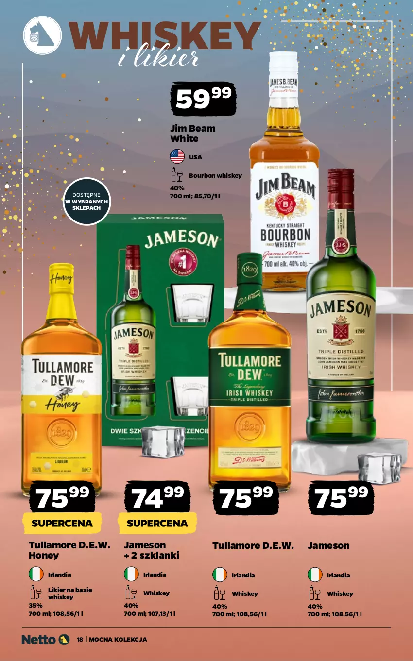 Gazetka promocyjna Netto - Alkohole - Mocne - ważna 22.12.2025 do 03.01.2026 - strona 18 - produkty: Bourbon, Jameson, Jim Beam, Lanki, Likier, Whiskey