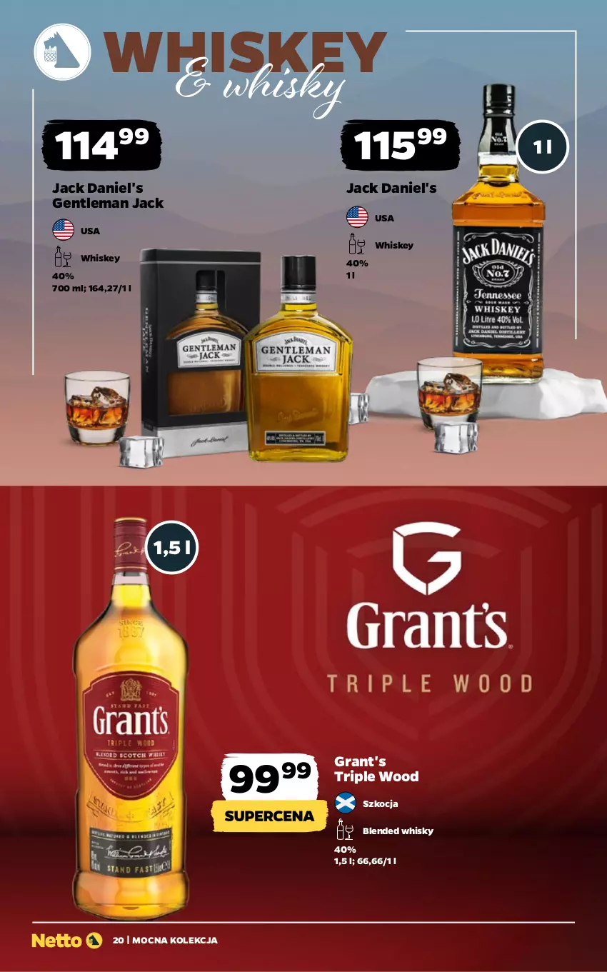 Gazetka promocyjna Netto - Alkohole - Mocne - ważna 22.12.2025 do 03.01.2026 - strona 20 - produkty: Gra, Grant's, Jack Daniel's, Koc, Whiskey, Whisky