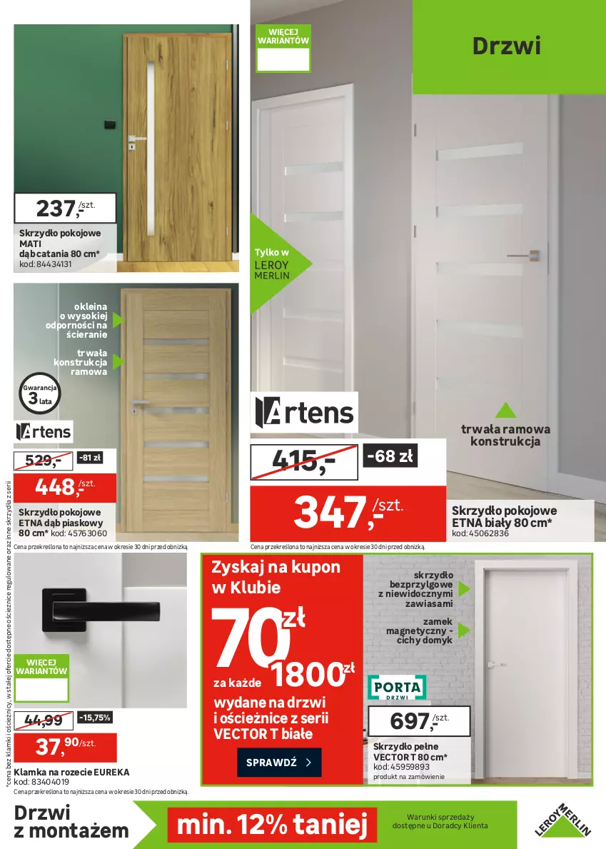 Gazetka promocyjna Leroy Merlin - Gazetka Leroy Merlin - ważna 25.03 do 21.04.2026 - strona 13 - produkty: Drzwi, Drzwi wejściowe, Gra, Klamka, Lack, LG, Por, Ser, Sok