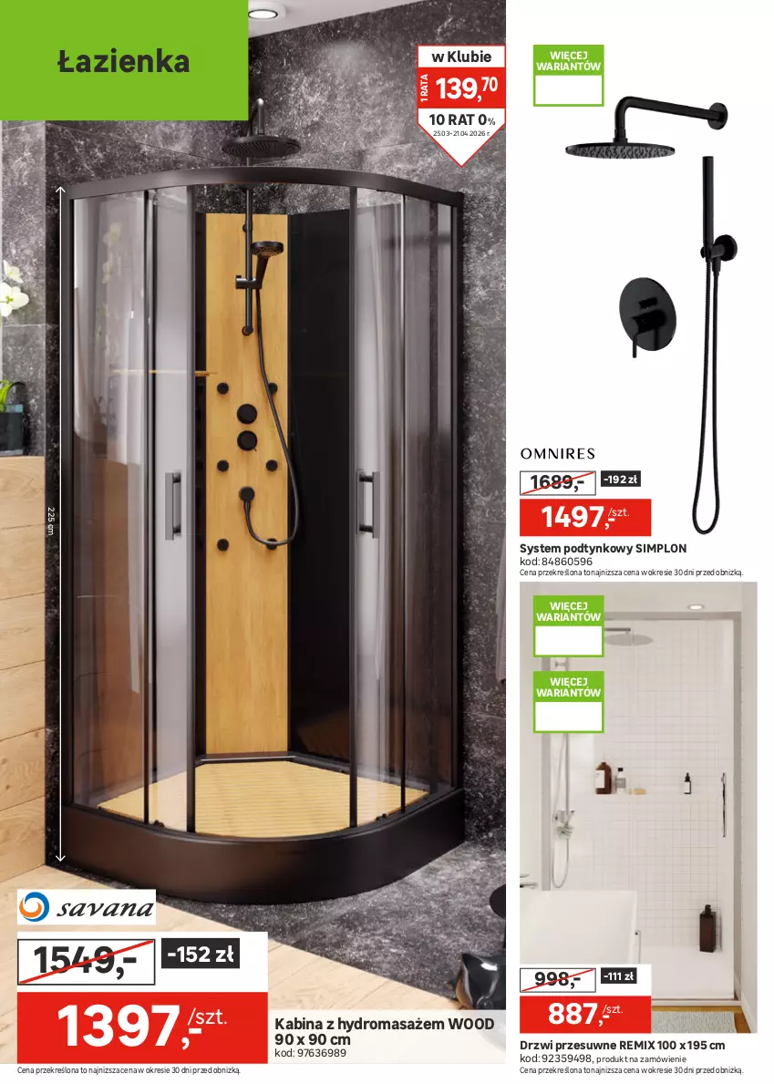 Gazetka promocyjna Leroy Merlin - Gazetka Leroy Merlin - ważna 25.03 do 21.04.2026 - strona 28 - produkty: Drzwi, Kabina z hydromasażem, Pur